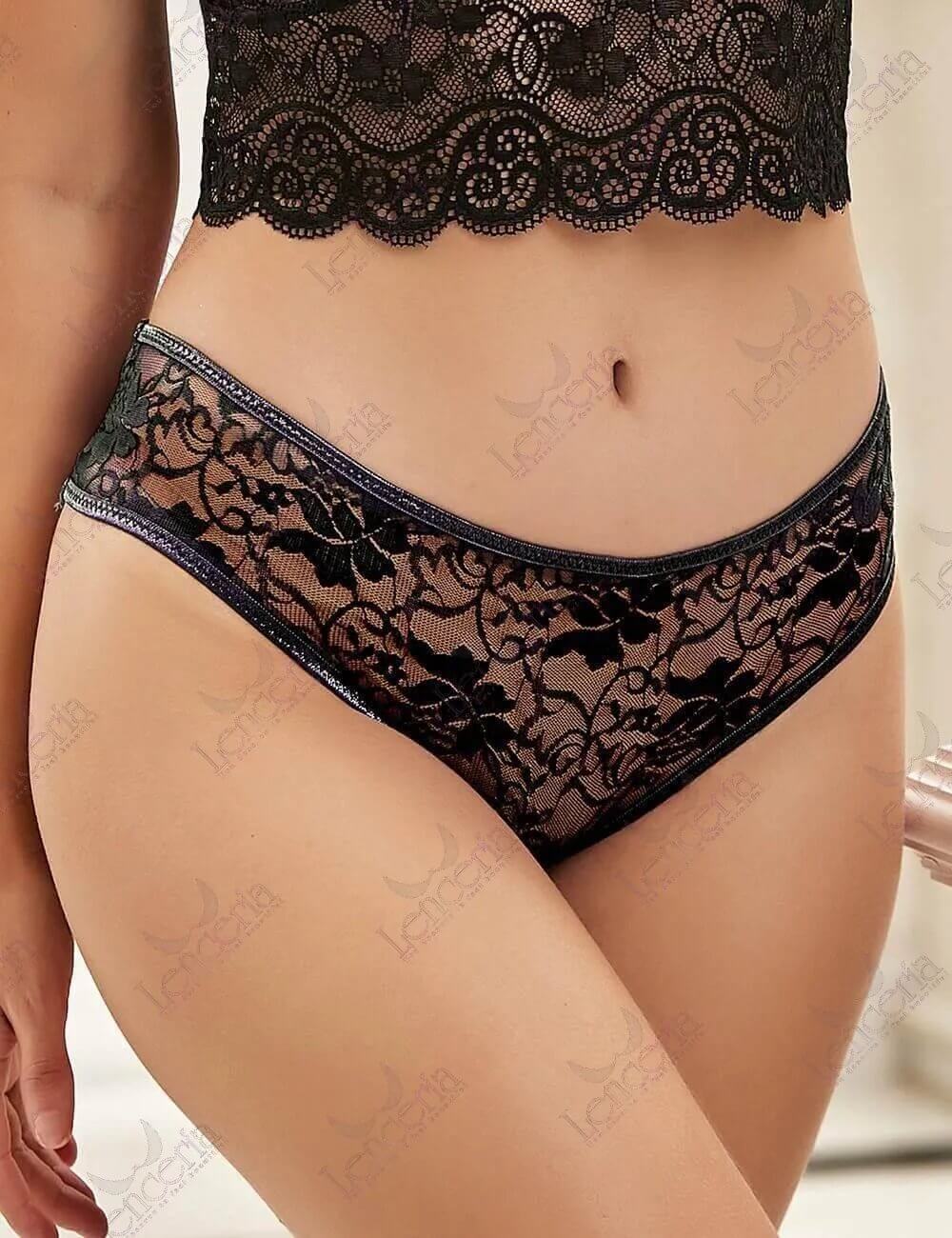 Allure crotchless Black panty  - extremely sexy (a34) Lenceria.pk