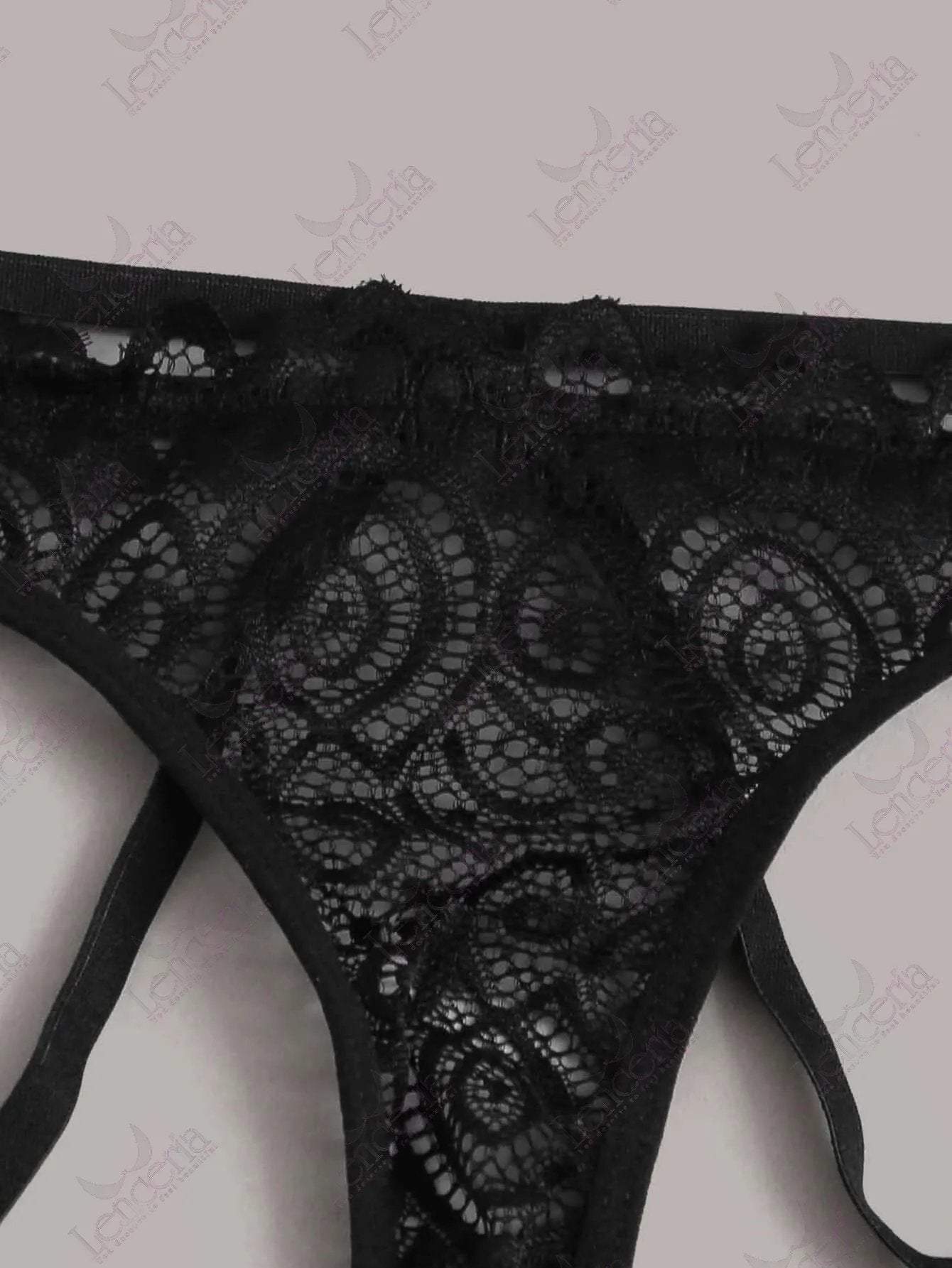 Allure crotchless panty thong - extremely sexy (a44) M(8-10) Black