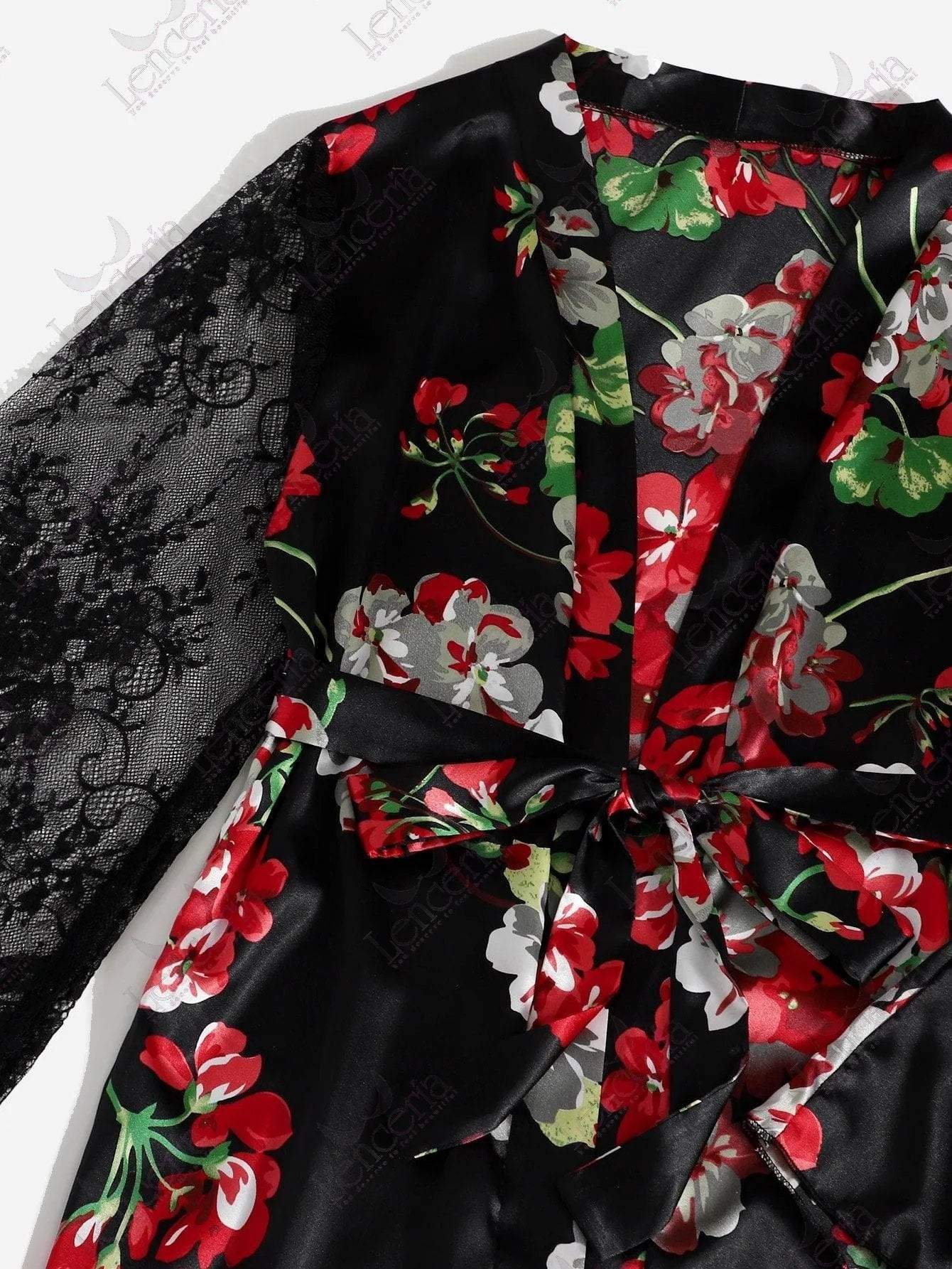 Black Bridal fleur lingerie set - extremely elegant (m31) Lenceria-lingerie.pk