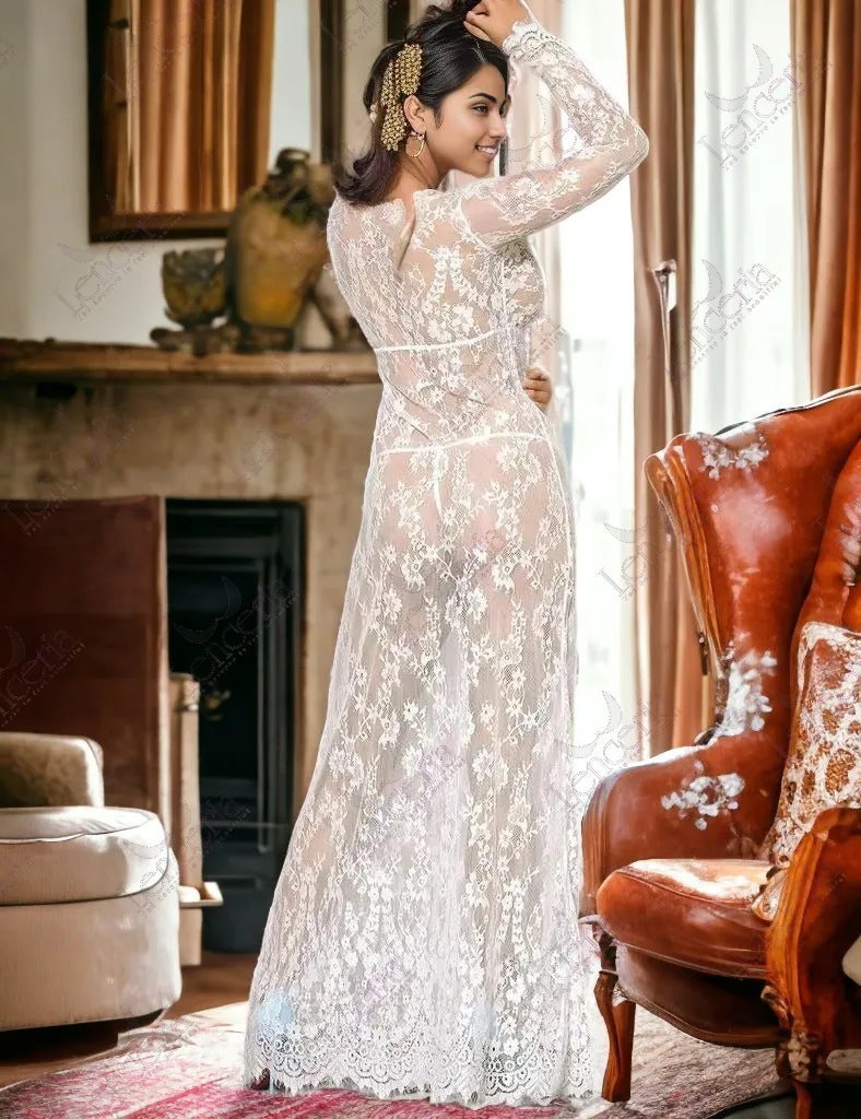 Blanc wedding night dress & panty - extremely beautiful (m16) lenceria-lingerie.pk