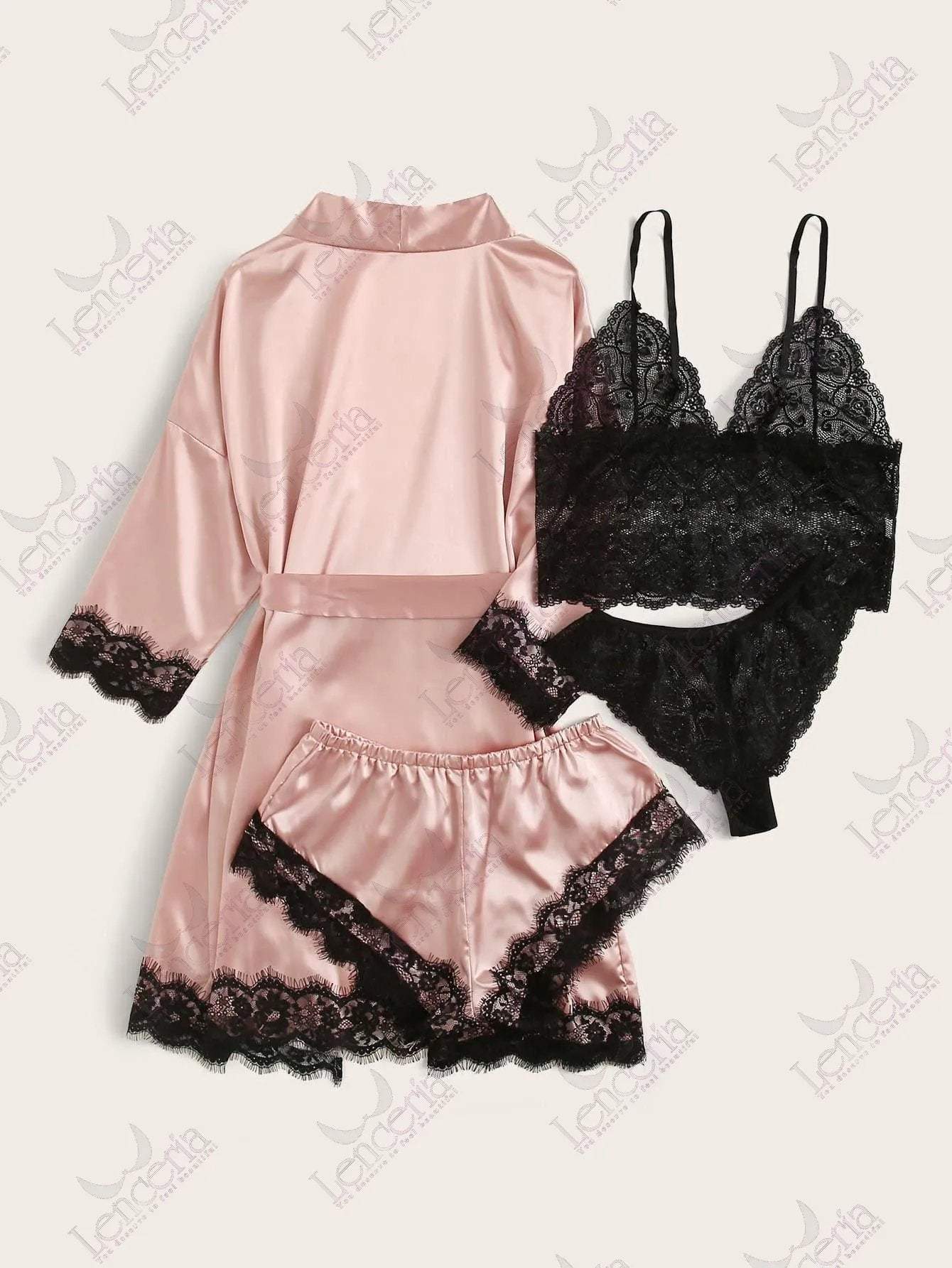 Bridal baby pink lingerie set - extremely popular (m7) lenceria-lingerie.pk