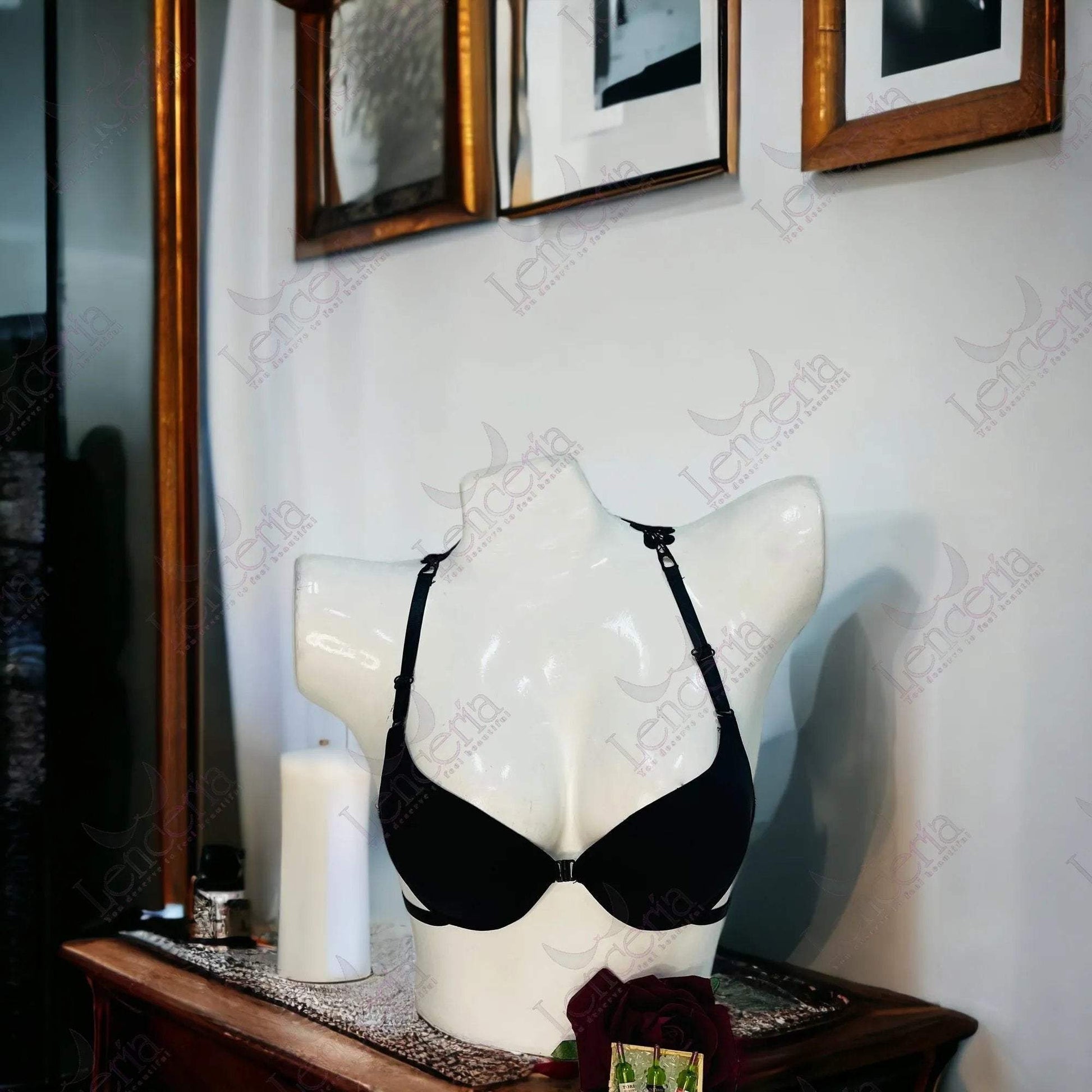 Cherie Baby Mariposa black padded pushup front closing bra - extremely beautiful (c100) Lenceria.pk Pakistan
