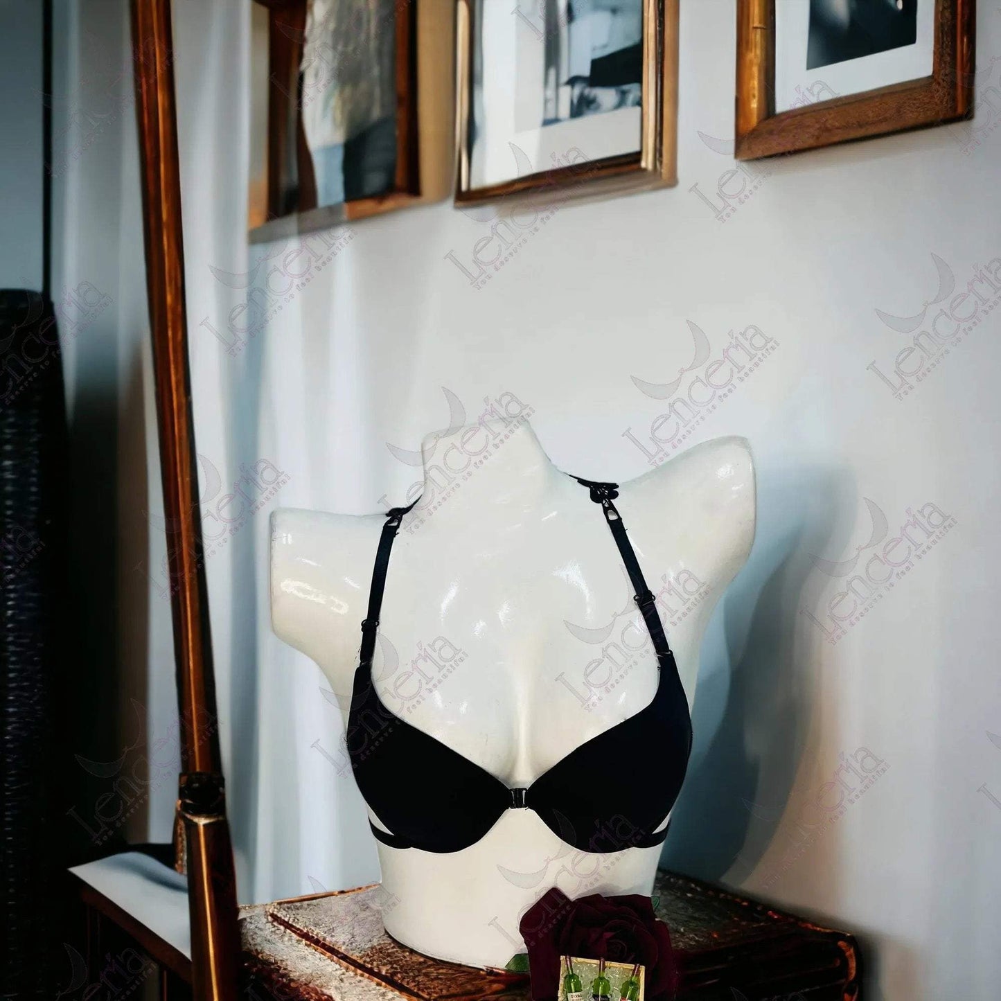 Cherie Mariposa black padded pushup front closing bra - extremely beautiful (c101) Lenceria.pk Pakistan