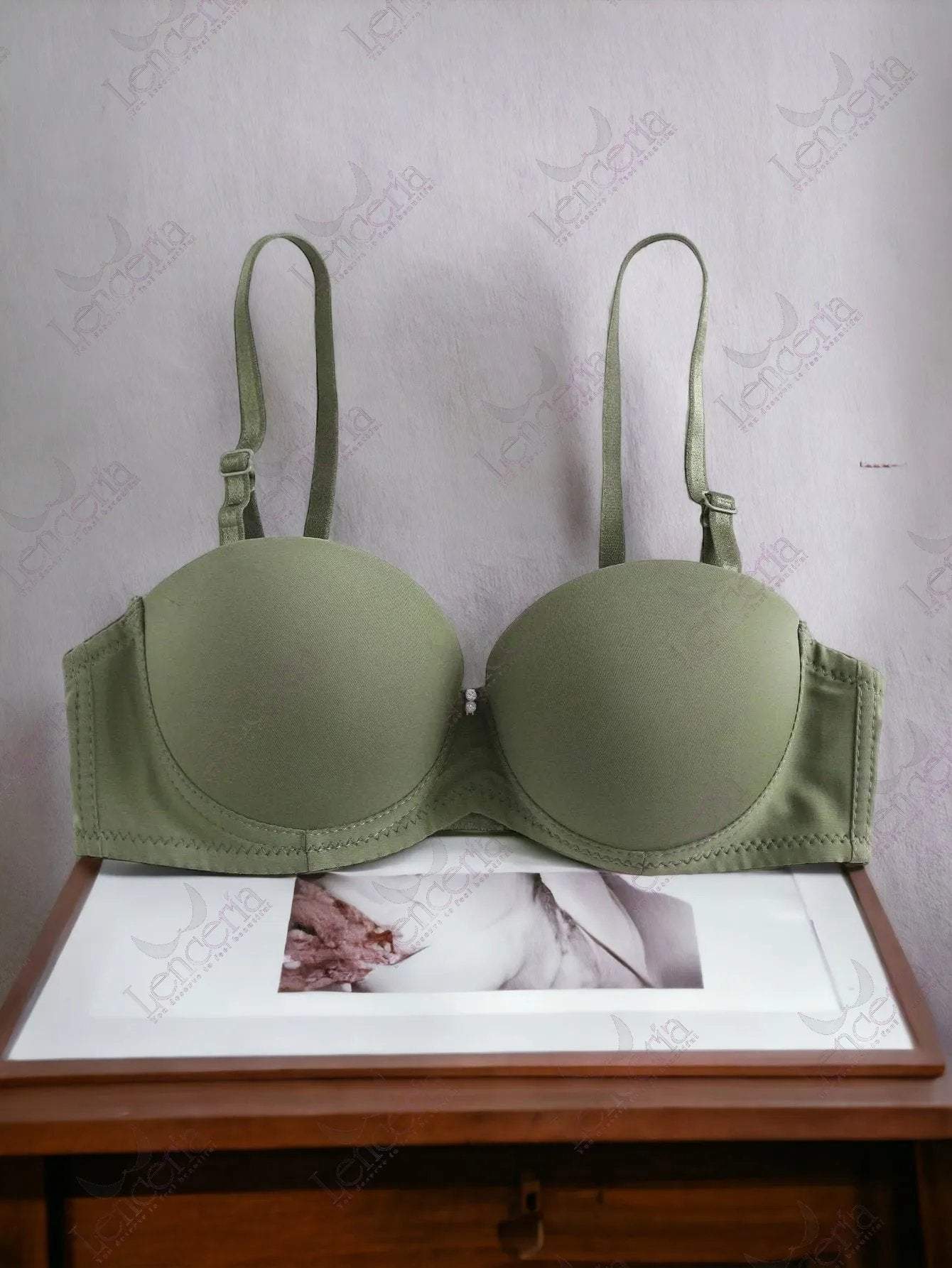 Cheriee everyday essentials adjustable Army Green padded pushup bra - very comfortable (c30) Lenceria.pk
