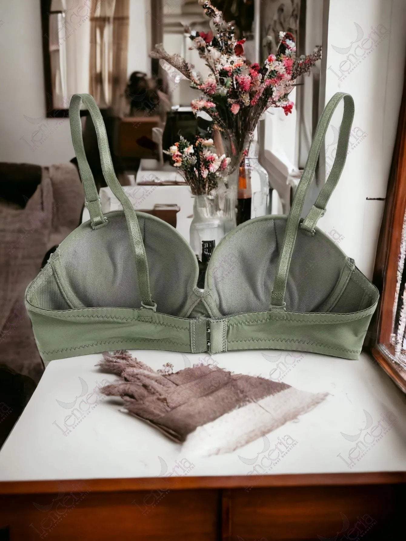 Cheriee everyday essentials adjustable Army Green padded pushup bra - very comfortable (c30)