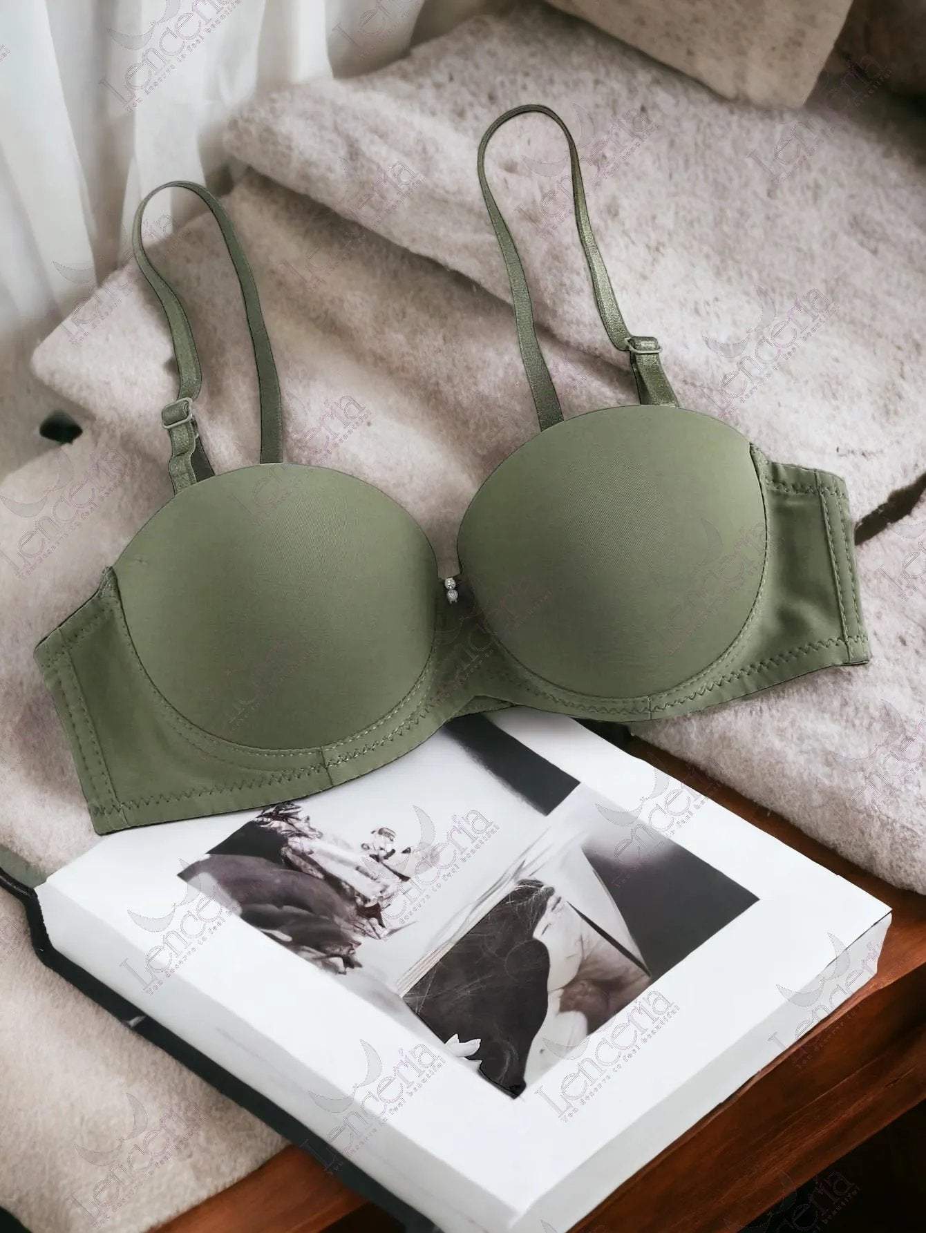 Cheriee everyday essentials adjustable Army Green padded pushup bra - very comfortable (c30)