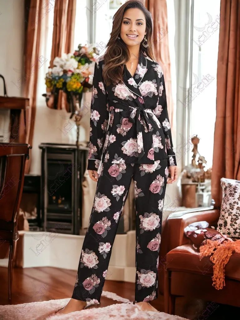 Fleur belted pajama set very elegant (u20)