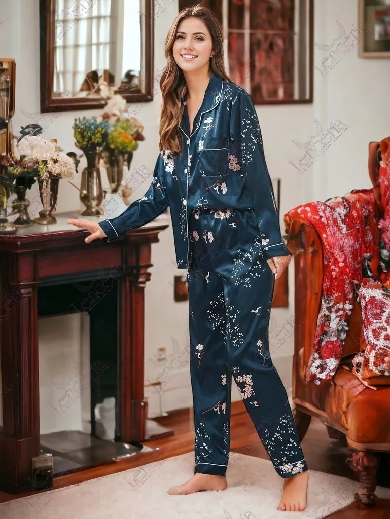 Fleur silk pajama set (u12)