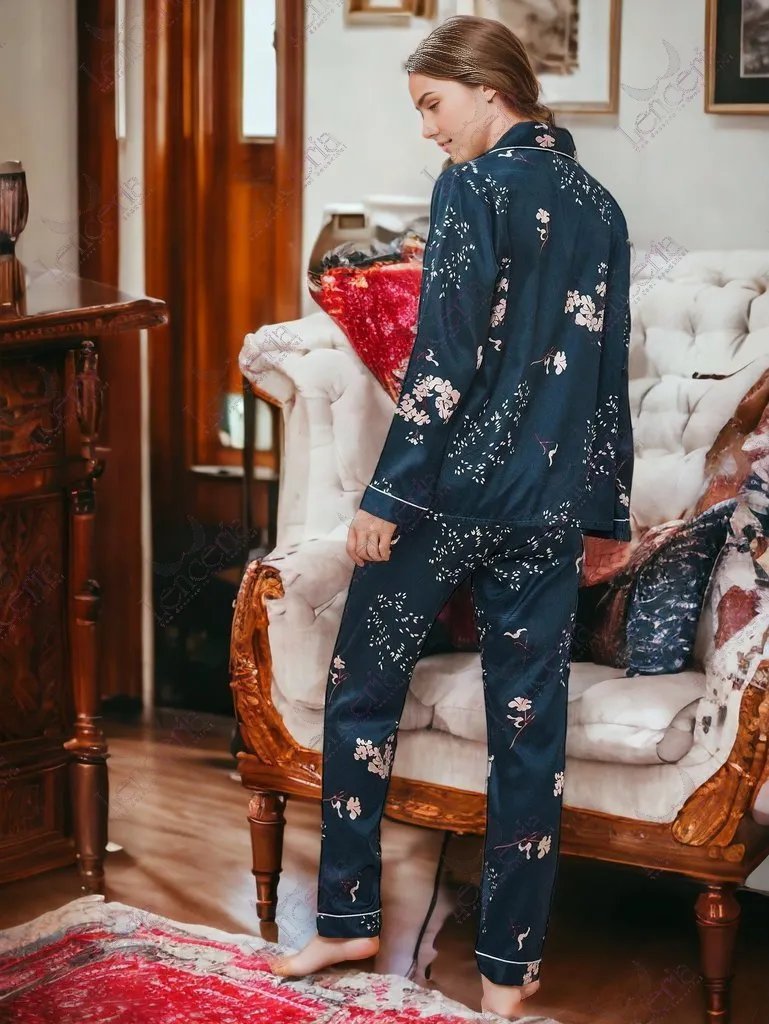 Fleur silk pajama set (u12)