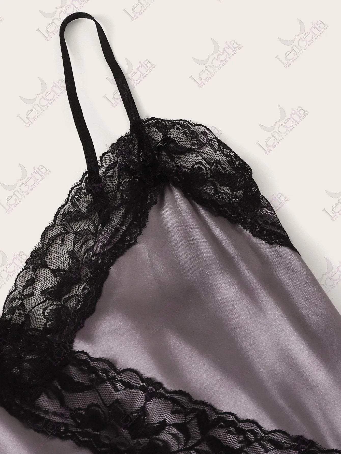 Linda Profonde Grey cami set (L3) lenceria-lingerie.pk